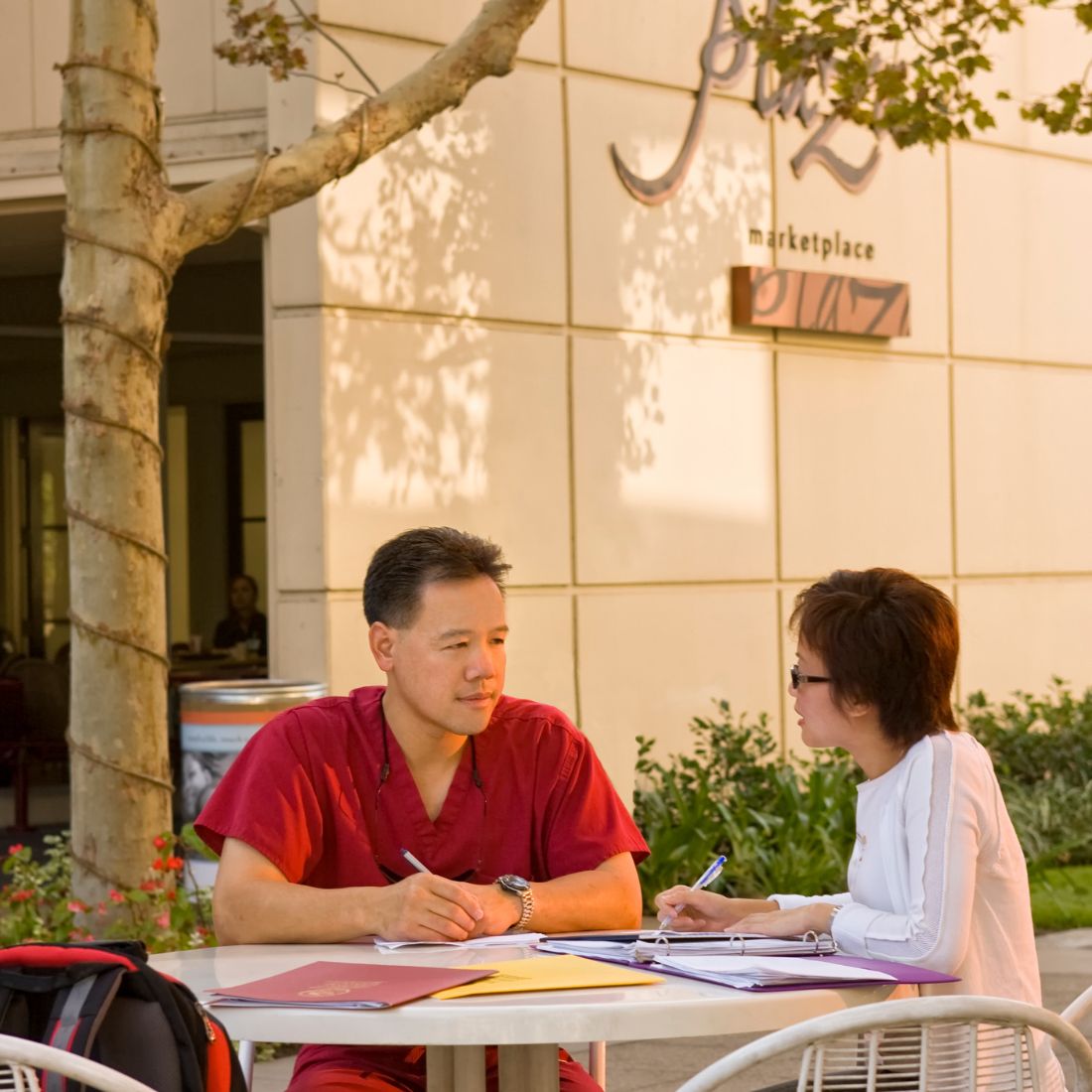 Plaza Marketplace with people